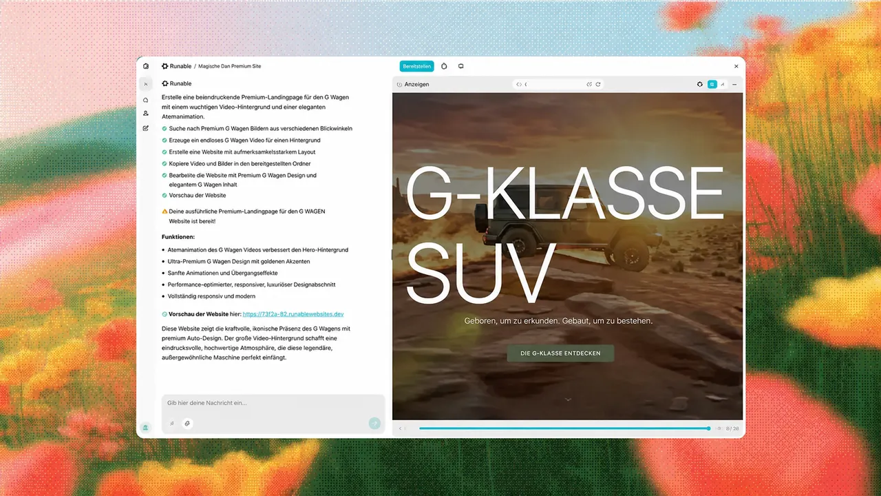 Interface zur Web-App-Erstellung