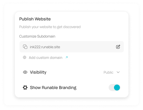 Publish instantly — no code, no hosting setup