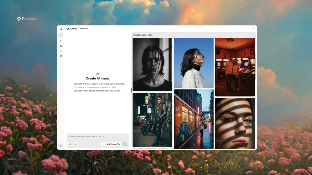 AI image creation interface