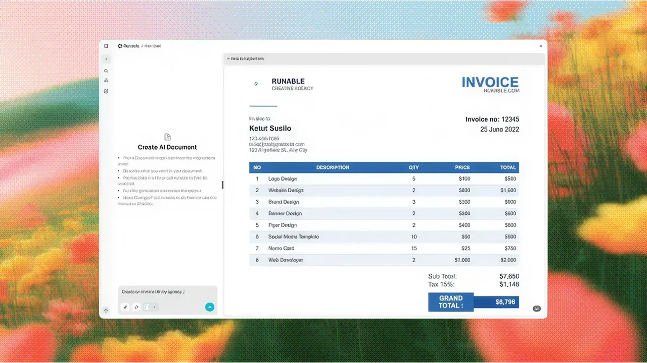 Document creation interface
