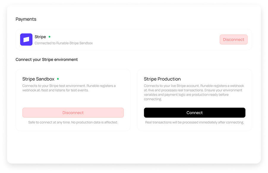 Built-in Stripe Payments & Database