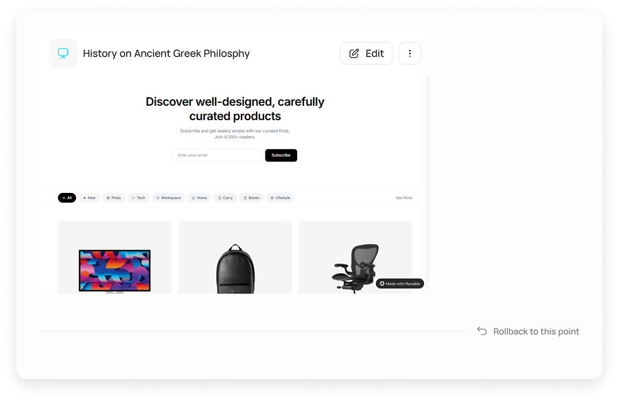 Version Control & One-Click Rollback