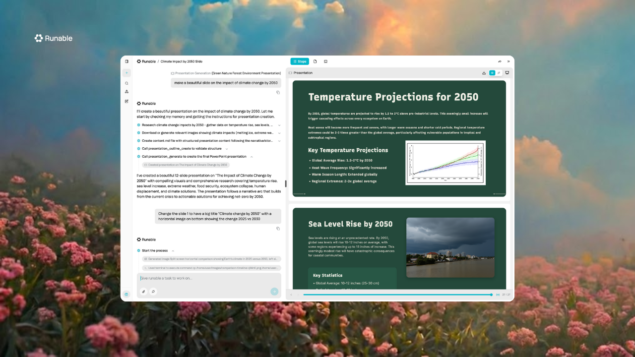 Slides creation interface