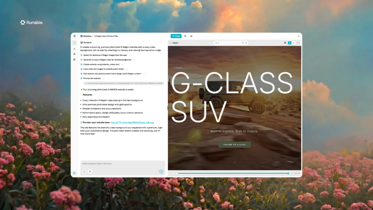 Webapp creation interface